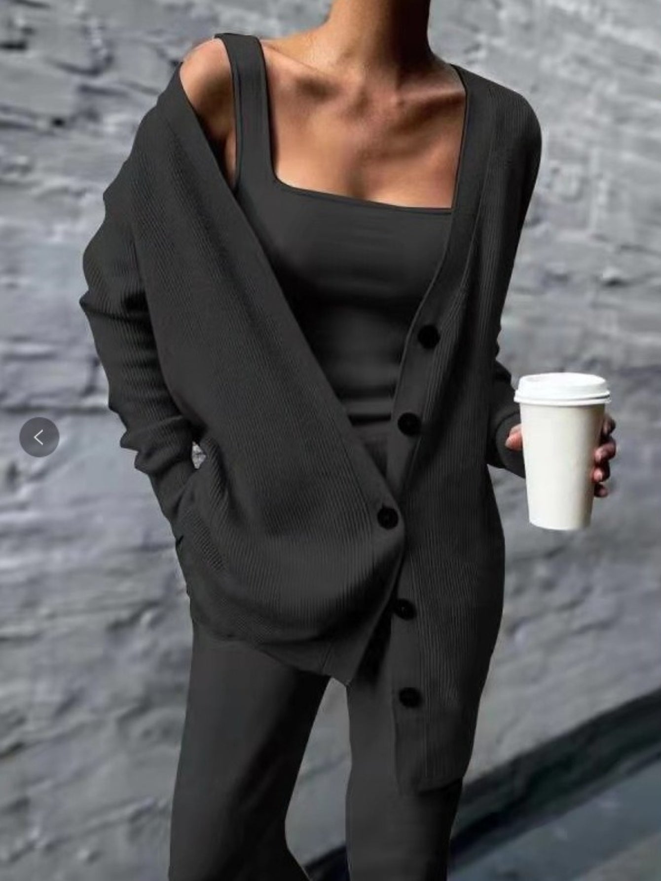 SCACTO Women's Casual Three Piece Set Jacket Vest Pants