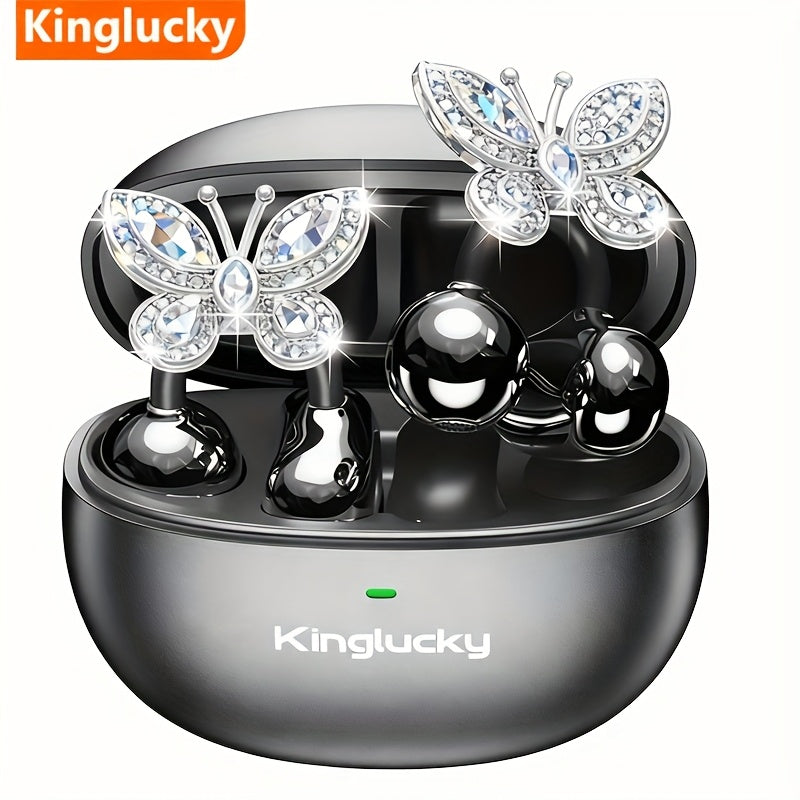 Kinglucky I121 Wireless Earbuds With Detachable Gemstone Earrings Bluetooth 5.4 HiFi Stereo ANC For Exercise Outdoors