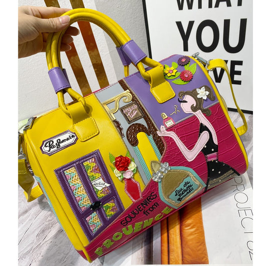 Womens Large Capacity Crossbody Bag With Detachable Strap Zipper Closure