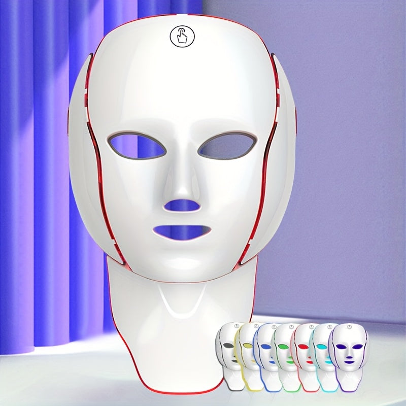 USB Rechargeable LED Facial Mask Device For Skin Care And Neck Wellness With USB Charging