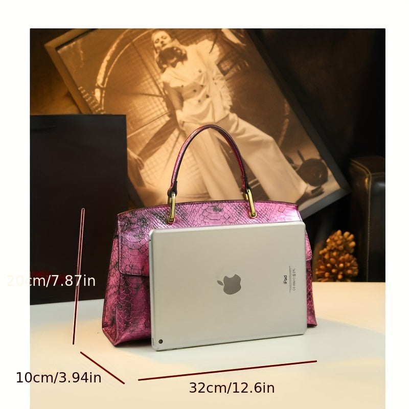 Genuine Leather Handbag With Zipper Closure Crossbody Shoulder Bag