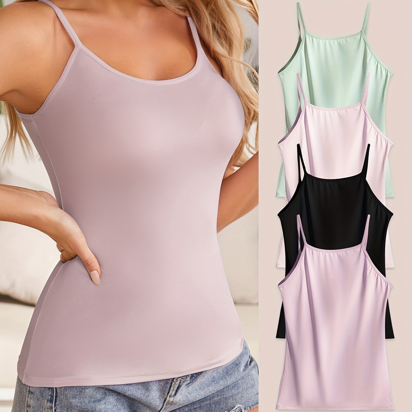 Seamless Women's Cami Tops Lightweight Tank Tops for Layering Essentials