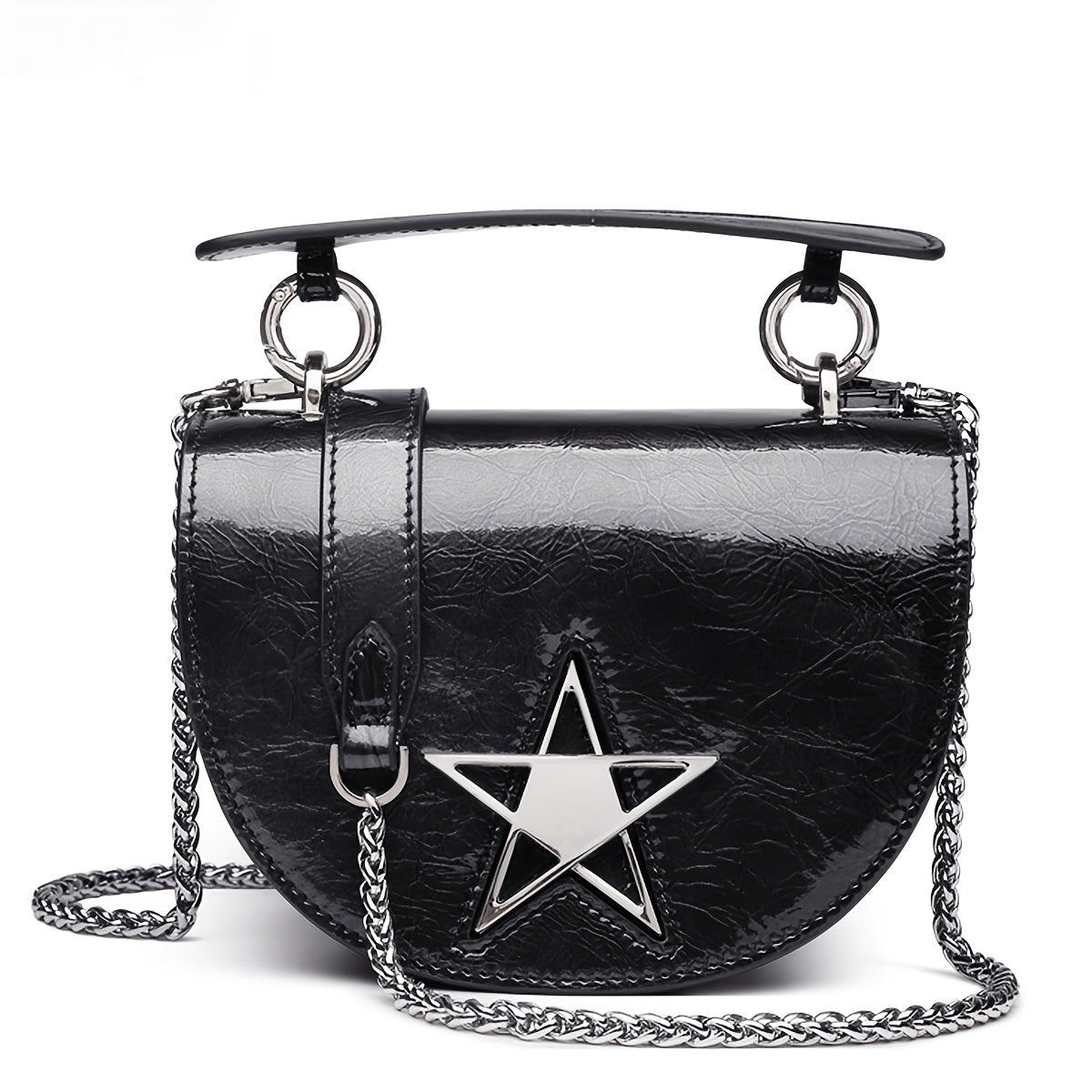 Top Grain Leather Tote Crossbody Bag With Turn Lock Closure