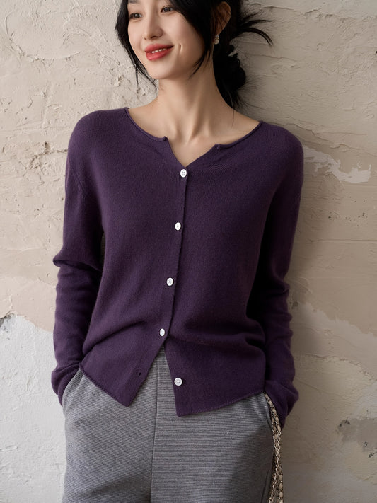 Women's Elegant Lightweight Cardigan Sweater With Button Front Closure