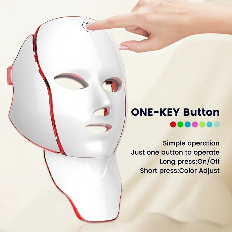 USB Rechargeable LED Facial Mask Device For Skin Care And Neck Wellness With USB Charging