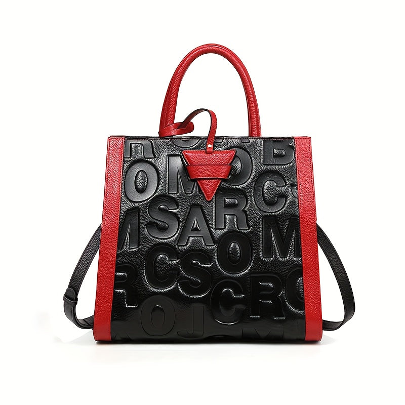 Genuine Cowhide Handbag And Crossbody With Adjustable Strap Zipper Closure