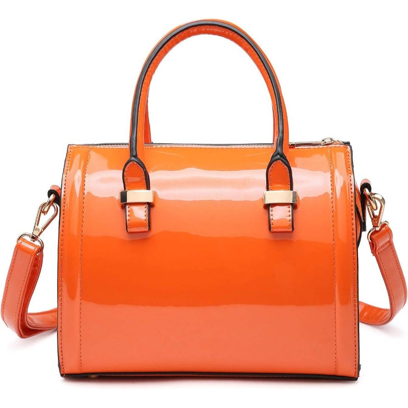 Shiny Patent Handbag Top Handle Tote Purse for Women