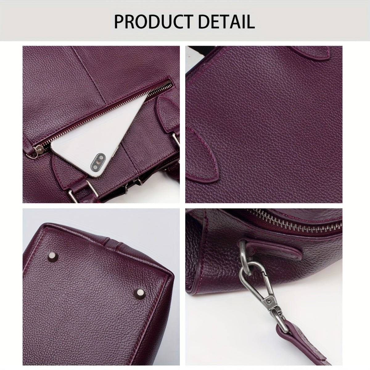 Genuine Leather Satchel Handbag For Women With Top Handle