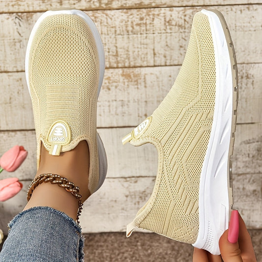 Casual Slip On Sneakers With Mesh Upper Lightweight