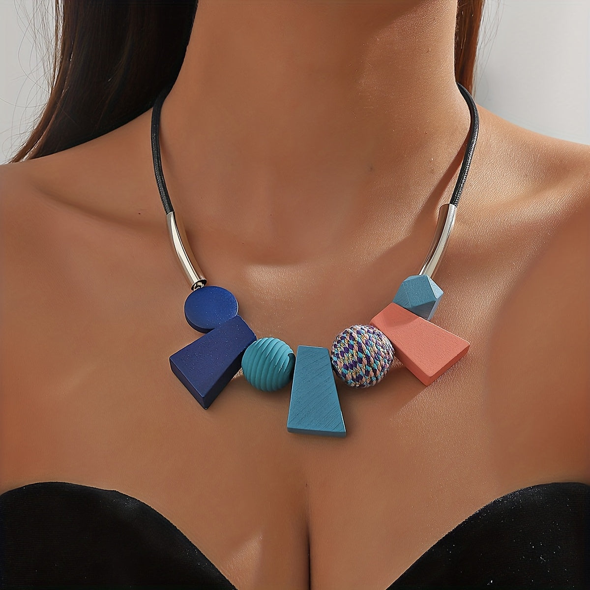 Boho Geometric Beaded Necklace For Everyday And Party Wear