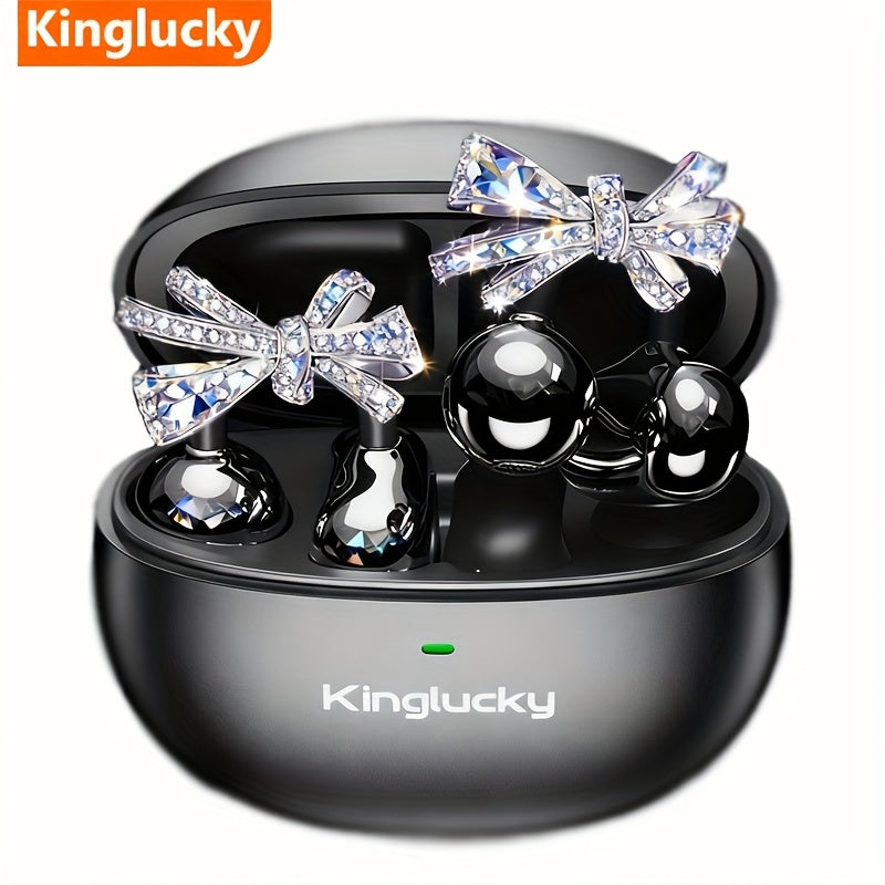 Kinglucky I121 Wireless Earbuds With Detachable Gemstone Earrings Bluetooth 5.4 HiFi Stereo ANC For Exercise Outdoors
