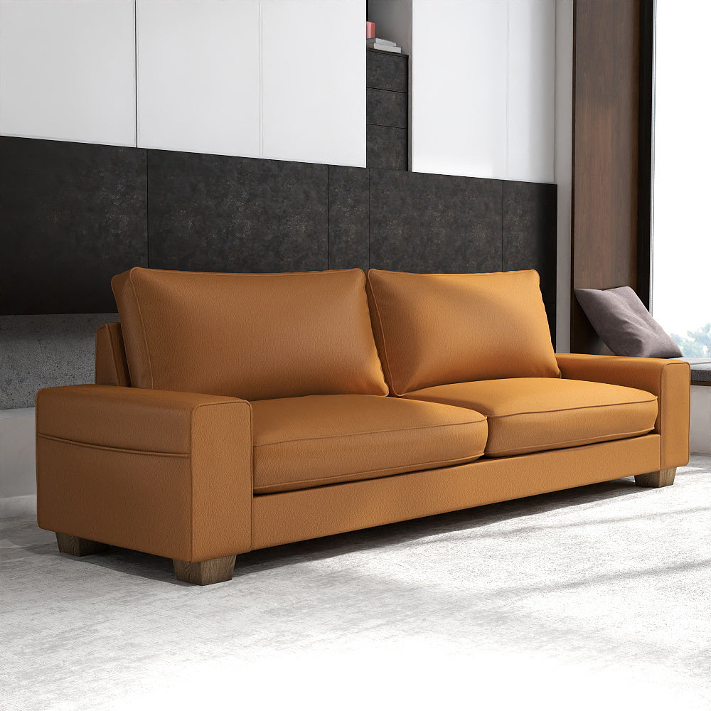 Liomindar Luxuriously-Designed Modern Faux Leather Sofa Loveseat Sleeper Couch Easy-Clean