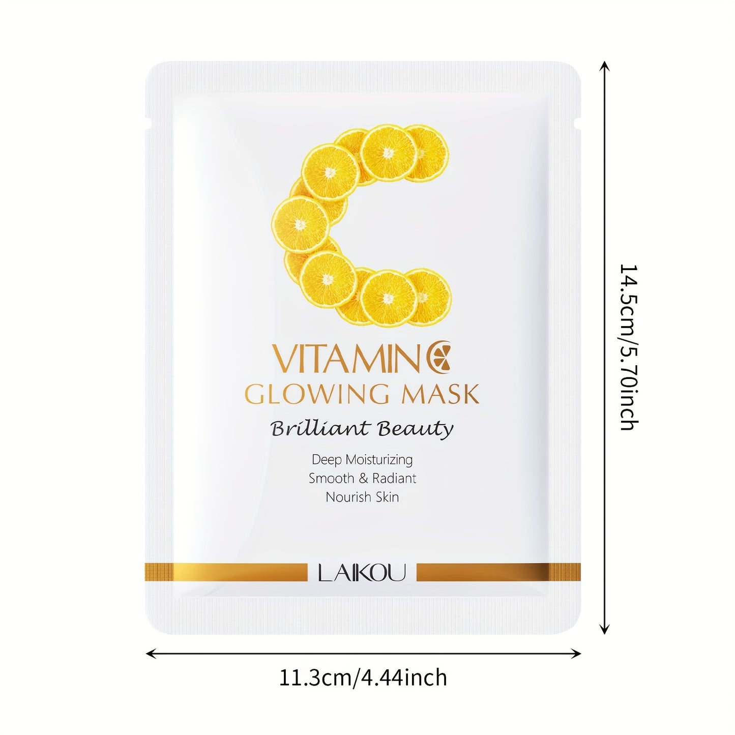 LAIKOUE Vitamin C Glow Mask Sheet 20 Packs Hydrating Radiance