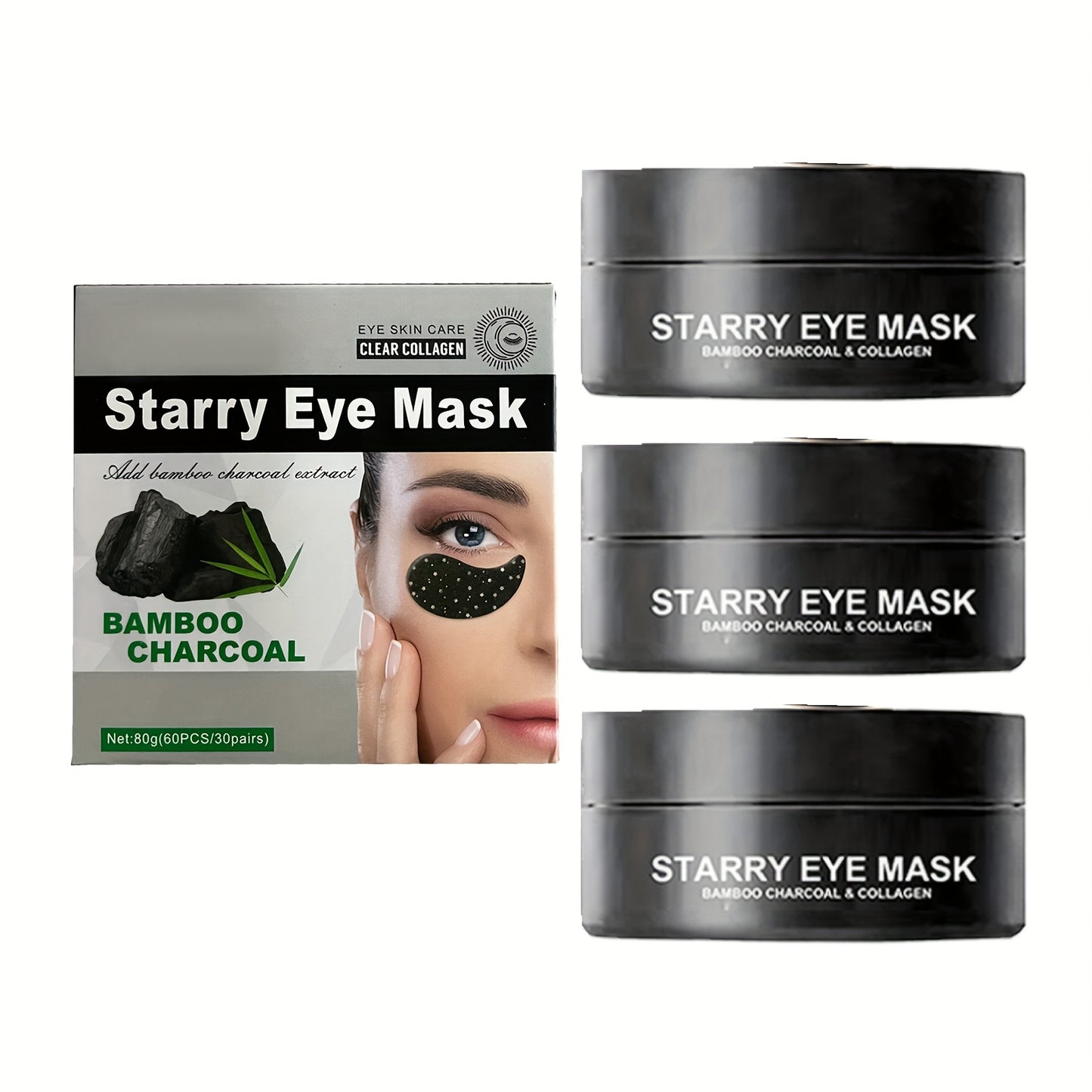 NORBIE Bamboo Charcoal Eye Masks With Collagen Deep Hydration