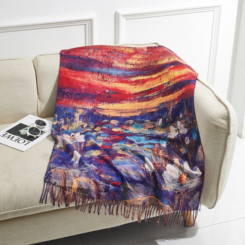 Starry Night Inspired Scarf Shawl For Winter Warmth And Elegance