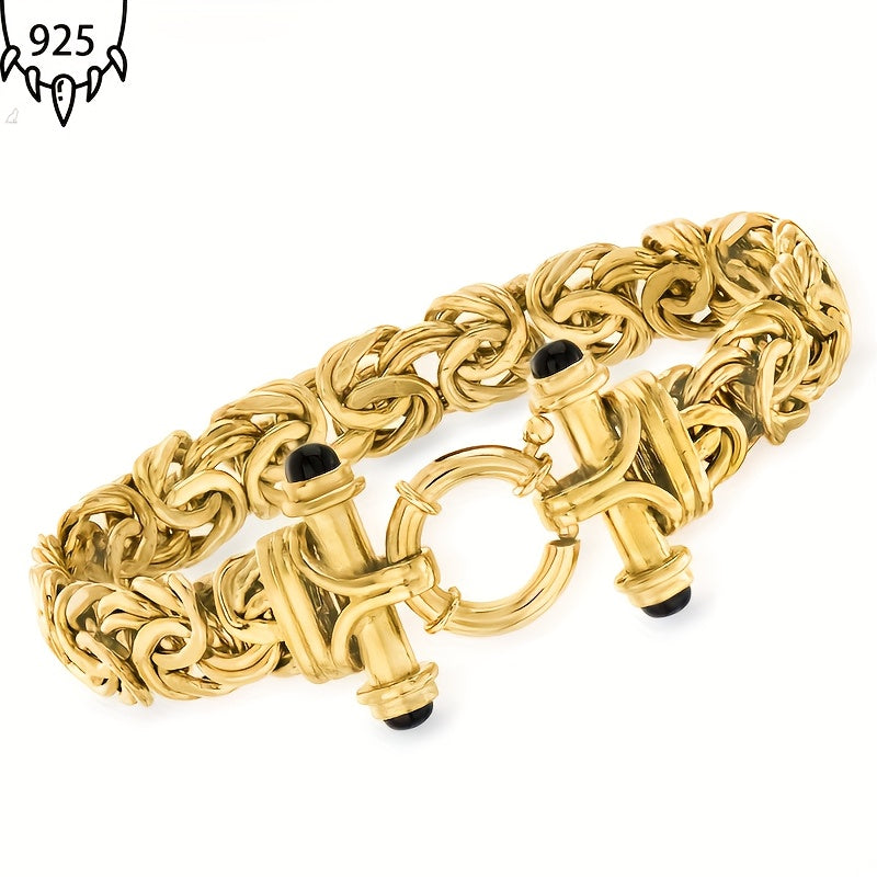 925 Silver Byzantine Bracelet Handmade Jewelry For Women Gift Box Ideal Anniversary Graduation Gift